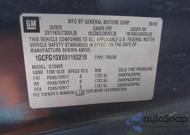 1GCFG15X691183218: 42419591