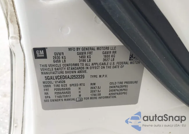 5GALVCED6AJ252229: 42419608