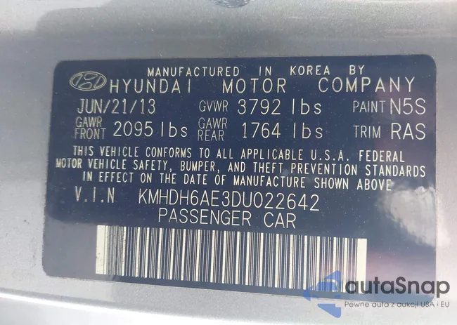 KMHDH6AE3DU022642: 42419641