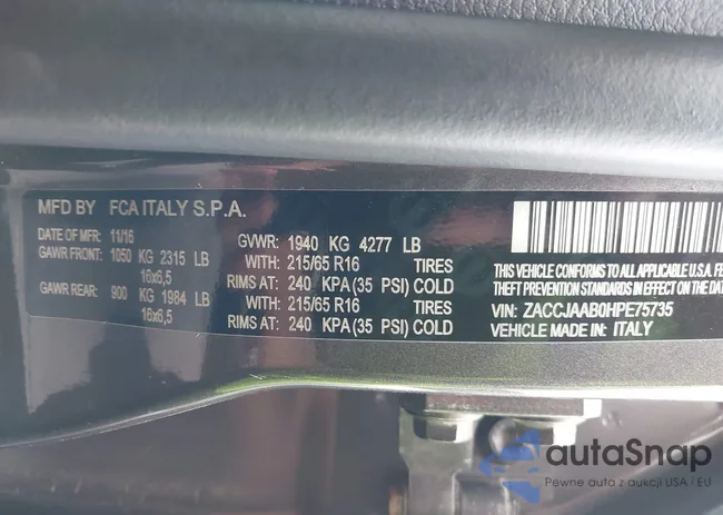 ZACCJAAB0HPE75735: 42420911