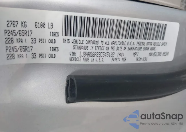 1J8HR58P89C545102: 42421008