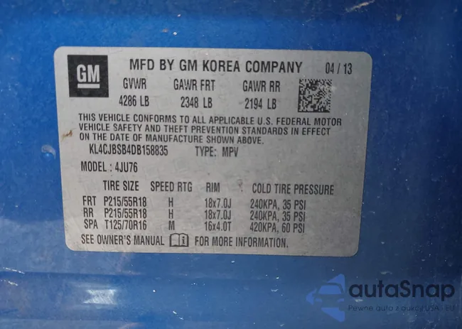 KL4CJBSB4DB158835: 42421102