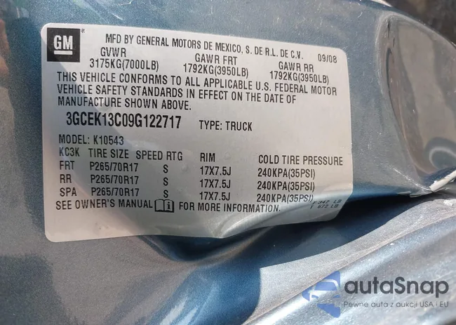 3GCEK13C09G122717: 42421122