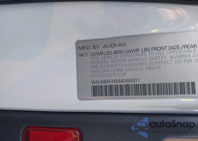 WAUABAF46MA066001: 42421399