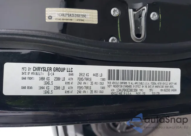 1C4NJPBA3ED881990: 42421450