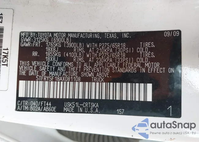 5TFRY5F18AX081108: 42420481