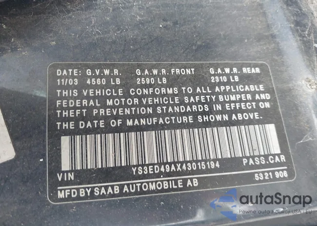 YS3ED49AX43015194: 42420492