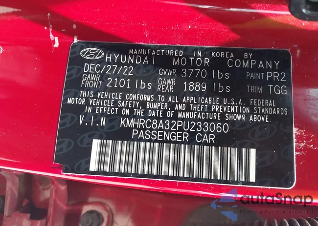 KMHRC8A32PU233060: 42420708