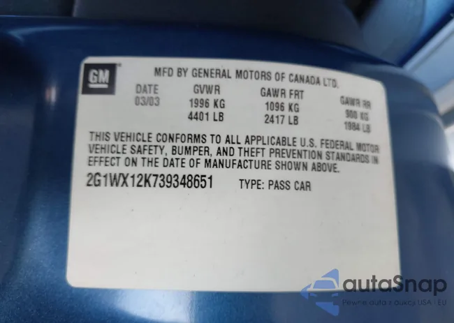 2G1WX12K739348651: 42420732