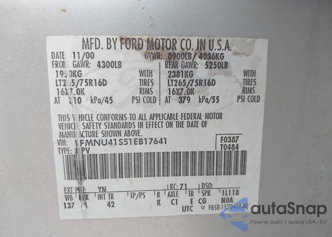 1FMNU41S51EB17641: 42420753