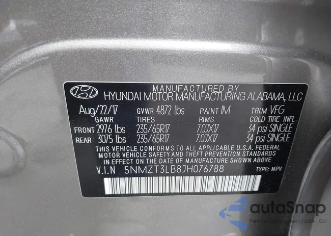 5NMZT3LB8JH076788: 42421969