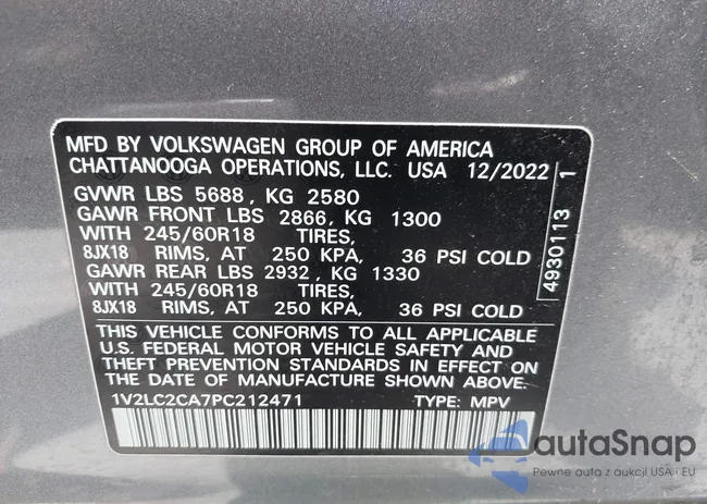 1V2LC2CA7PC212471: 42422043