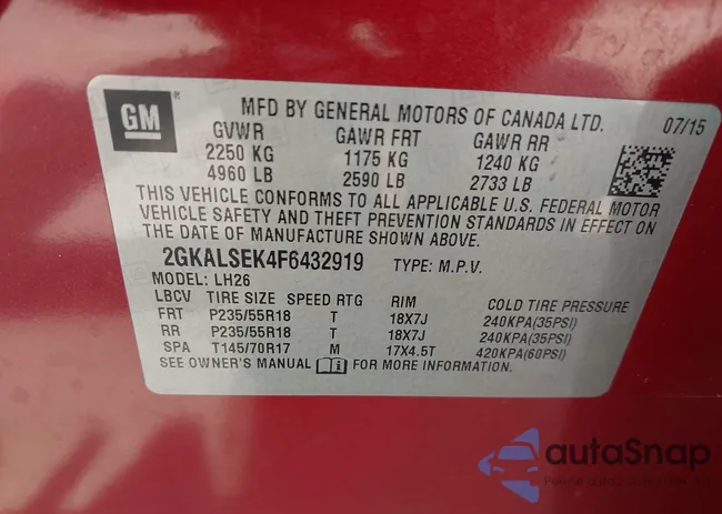 2GKALSEK4F6432919: 42422149