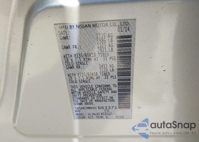 5N1AR2MMXEC663371: 42422226