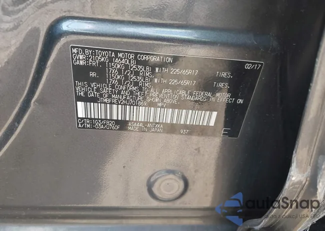 JTMBFREV2HJ701869: 42422409