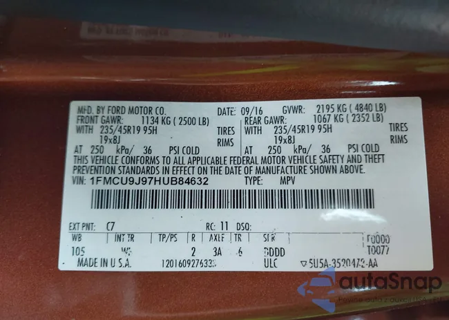 1FMCU9J97HUB84632: 42421780