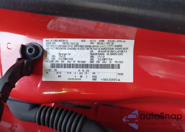 1FAHP3F29CL419613: 42422884