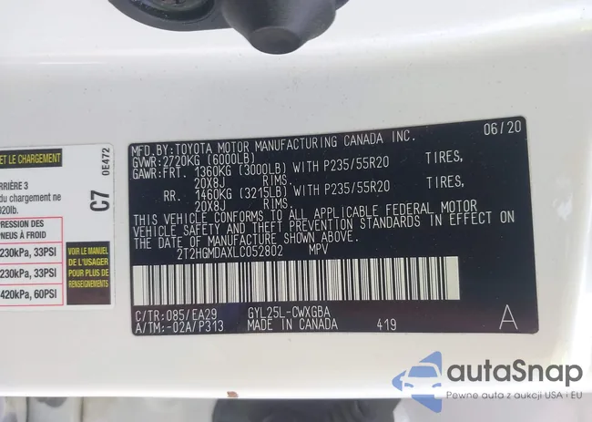 2T2HGMDAXLC052802: 42422920