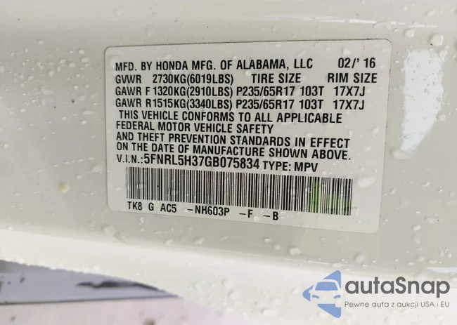 5FNRL5H37GB075834: 42422954