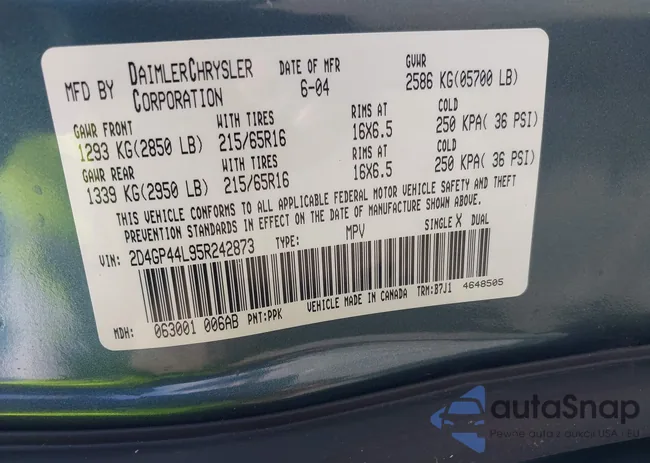 2D4GP44L95R242873: 42423044