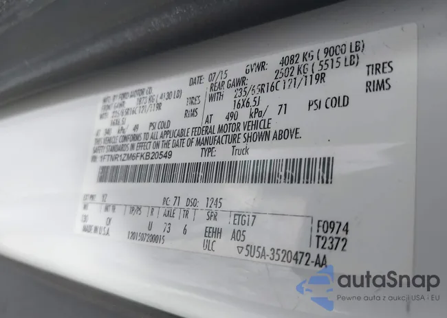 1FTNR1ZM6FKB20549: 42423052