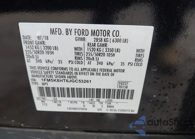 1FM5K8HT6JGC53261: 42423105