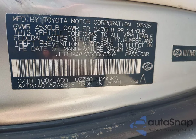 JTHFN48Y850068369: 42423130