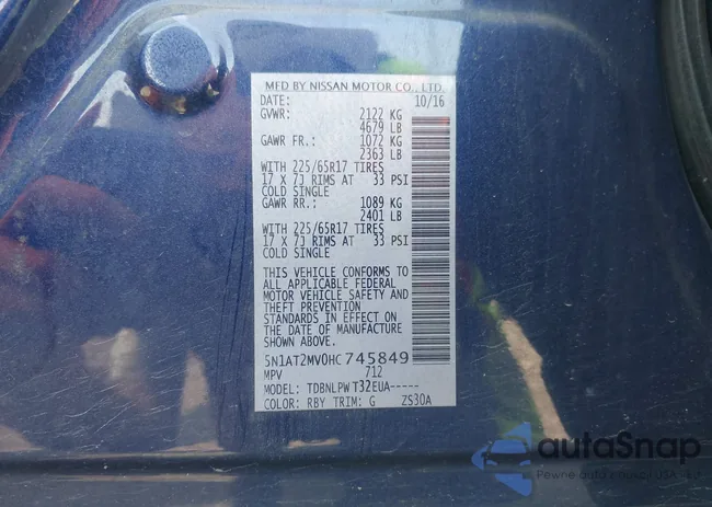 5N1AT2MV0HC745849: 42423165