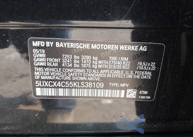 5UXCX4C55KLS38109: 42423203