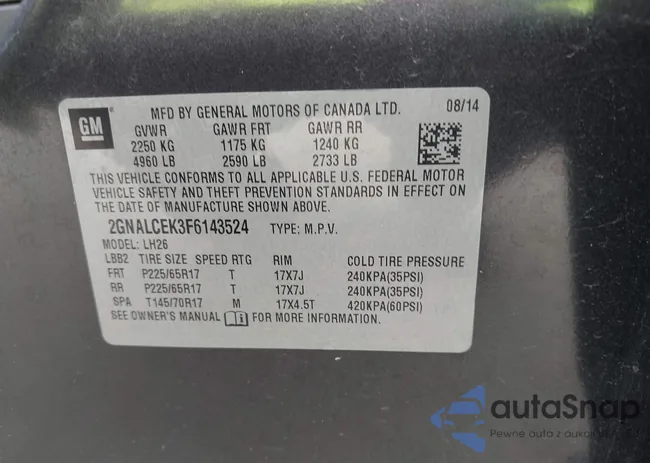 2GNALCEK3F6143524: 42423229