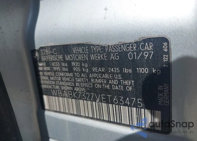 WBABK7327VET63475: 42423260