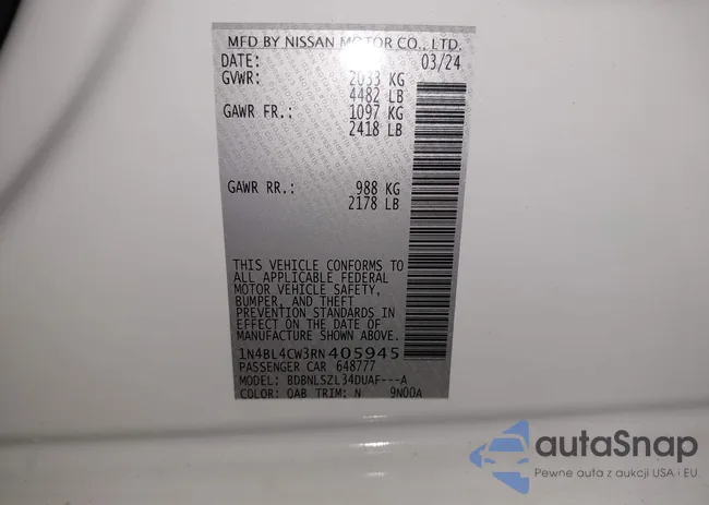 1N4BL4CW3RN405945: 42423261