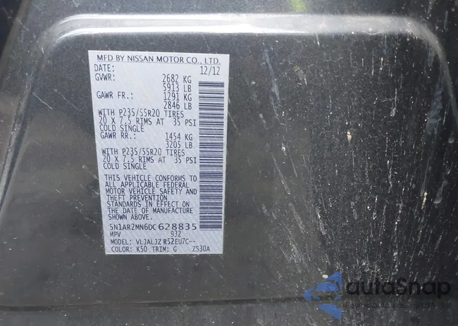 5N1AR2MN6DC628835: 42423417