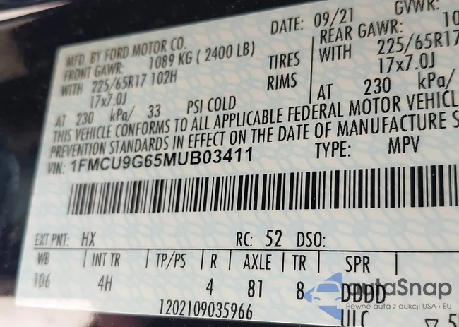 1FMCU9G65MUB03411: 42423432