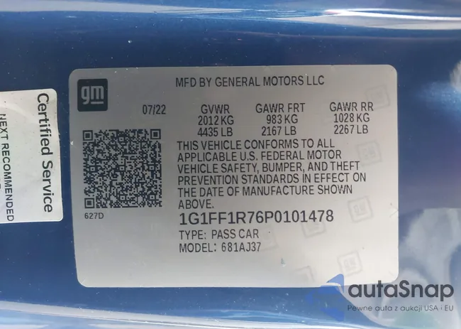 1G1FF1R76P0101478: 42422519