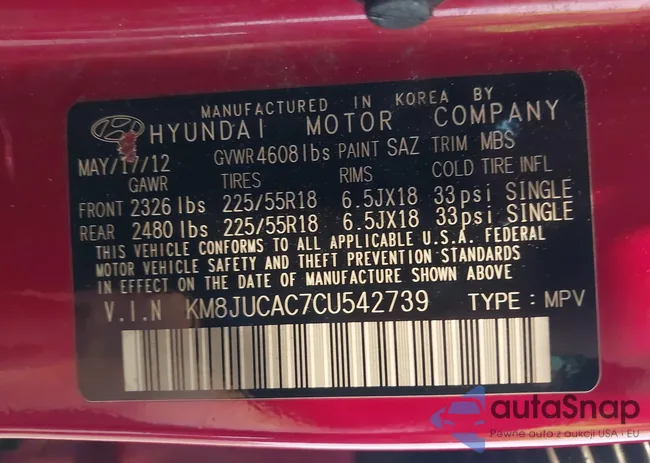 KM8JUCAC7CU542739: 42422529