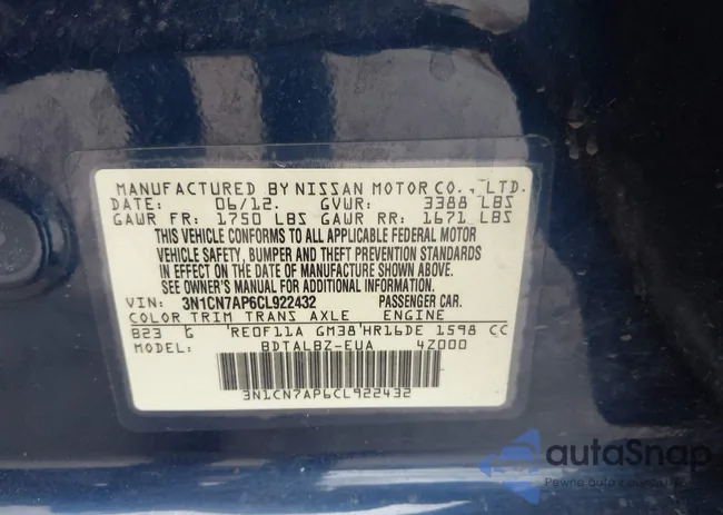 3N1CN7AP6CL922432: 42422588