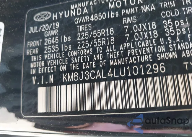 KM8J3CAL4LU101296: 42422791