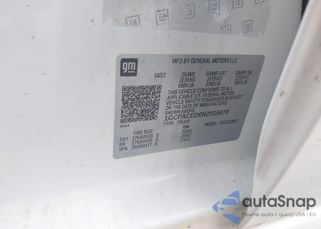 1GCPACED0NZ515978: 42422820