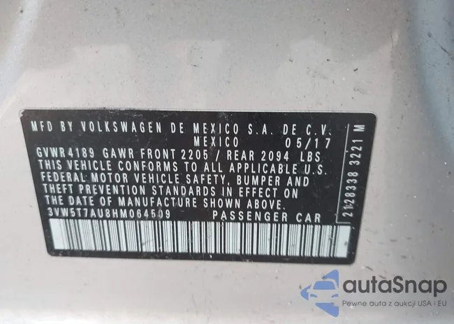 3VW5T7AU8HM064509: 42423837