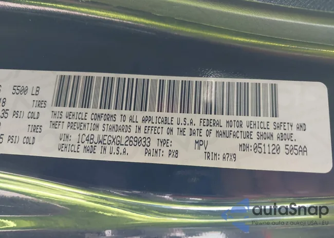 1C4BJWEGXGL269033: 42423980