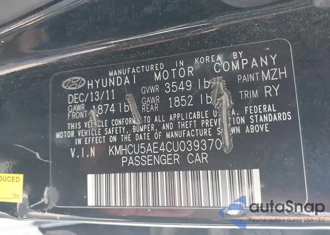 KMHCU5AE4CU039370: 42424120