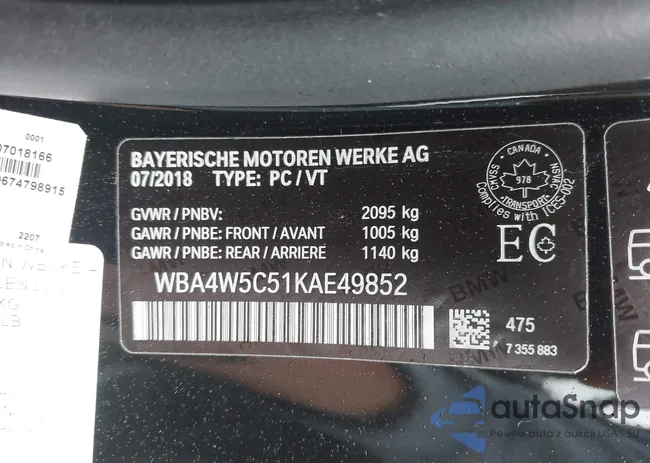 WBA4W5C51KAE49852: 42424132