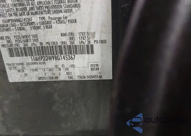 1FAHP2DW9BG145367: 42424183