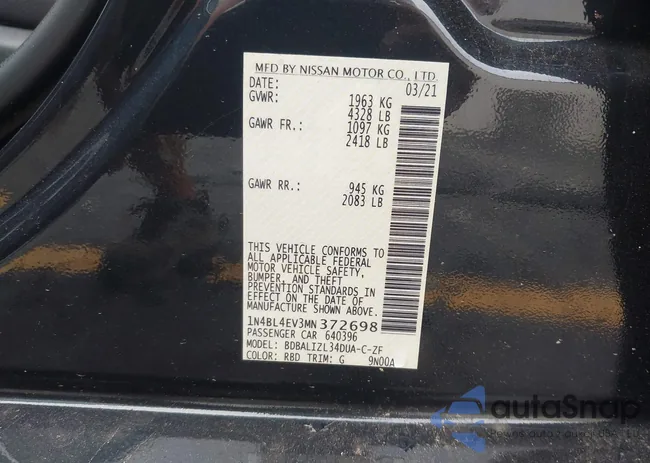 1N4BL4EV3MN372698: 42424229