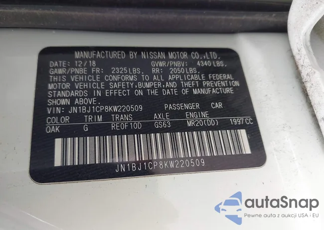 JN1BJ1CP8KW220509: 42424361