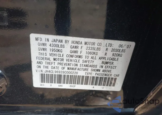 JH4CL96928C000220: 42424417