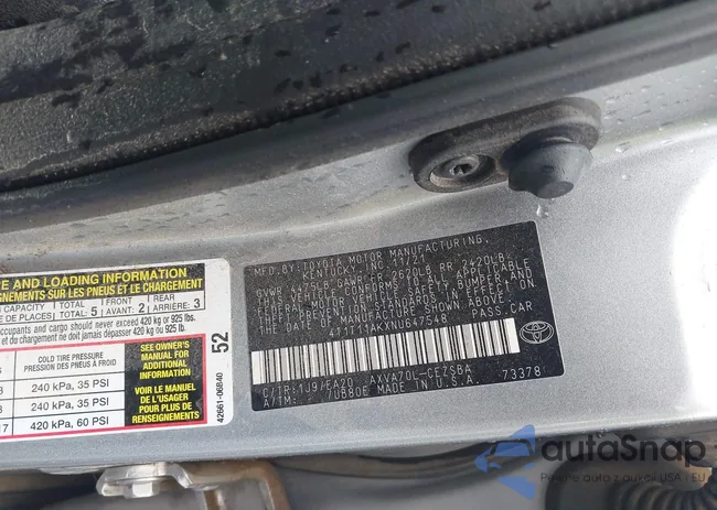 4T1T11AKXNU647548: 42423654