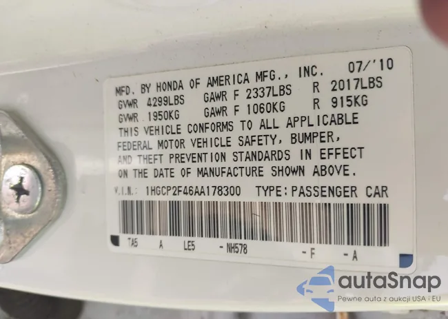 1HGCP2F46AA178300: 42423680