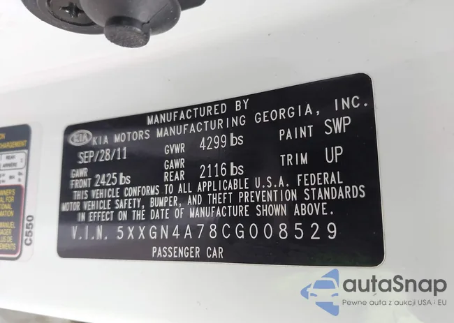 5XXGN4A78CG008529: 42425087